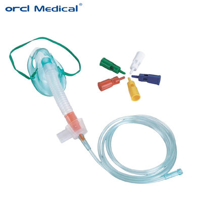 PVC 조절 가능한 벤투리 비 재호흡기 산소 마스크 / 산소 튜브가 있는 멀티 벤트 마스크